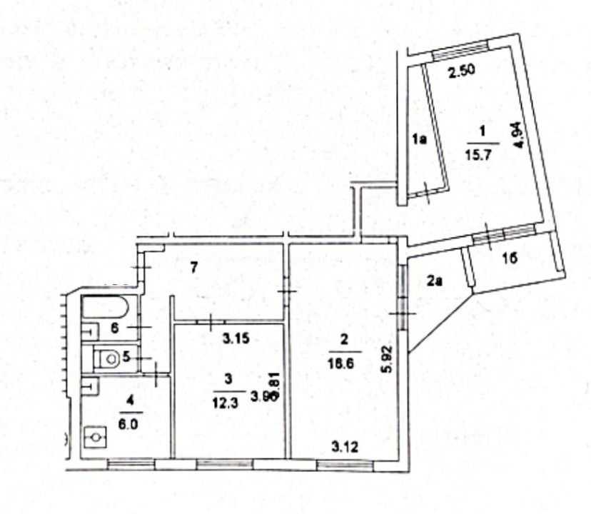 3-комнатная квартира, 72,8 м²