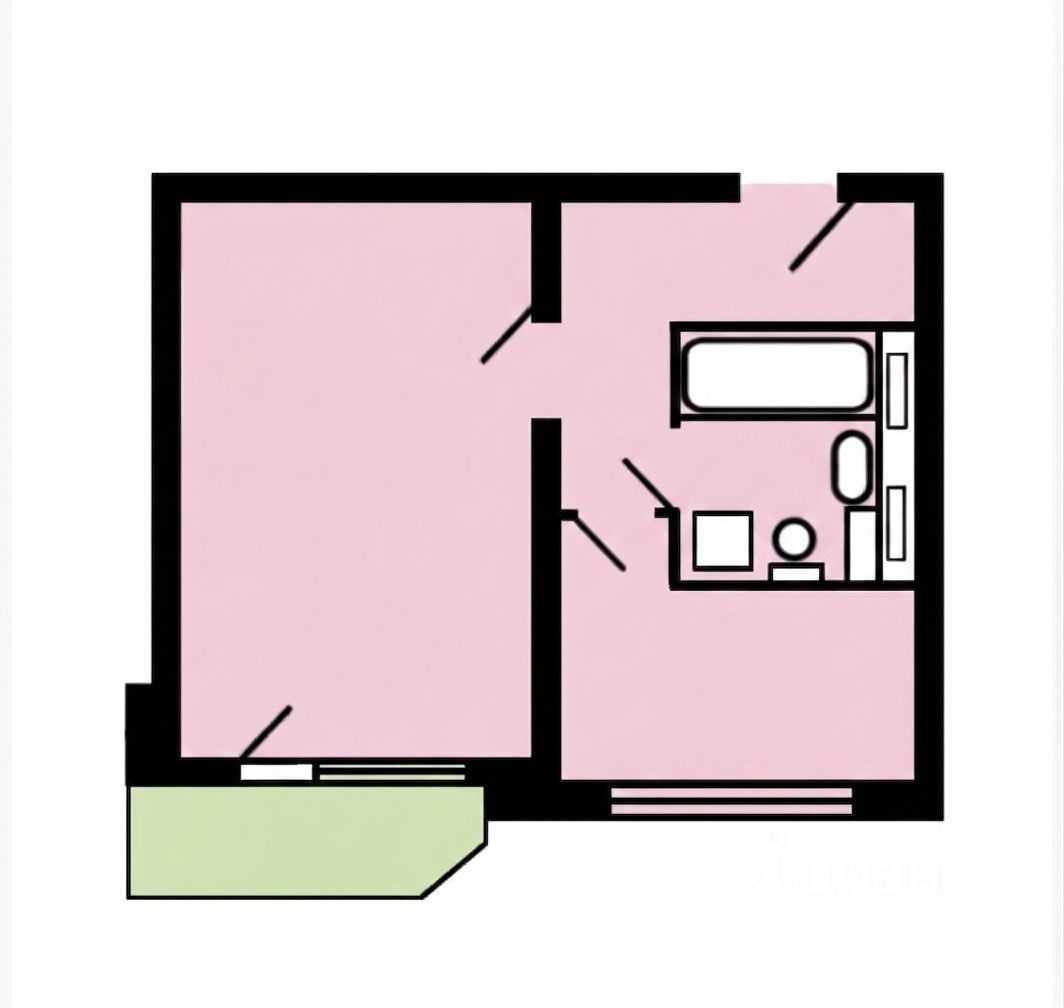1-комнатная квартира, 39 м² — фотография 3
