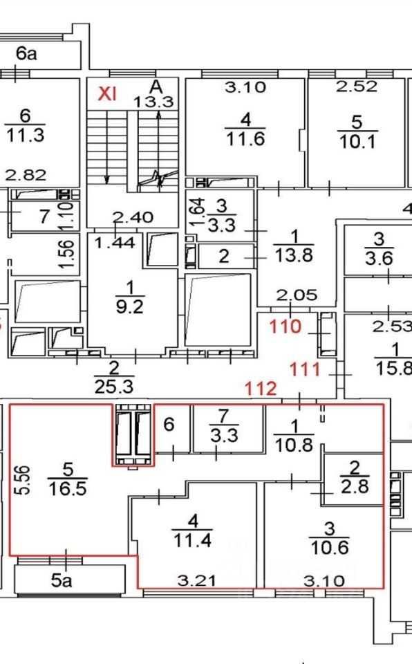 3-комнатная квартира, 57,2 м²