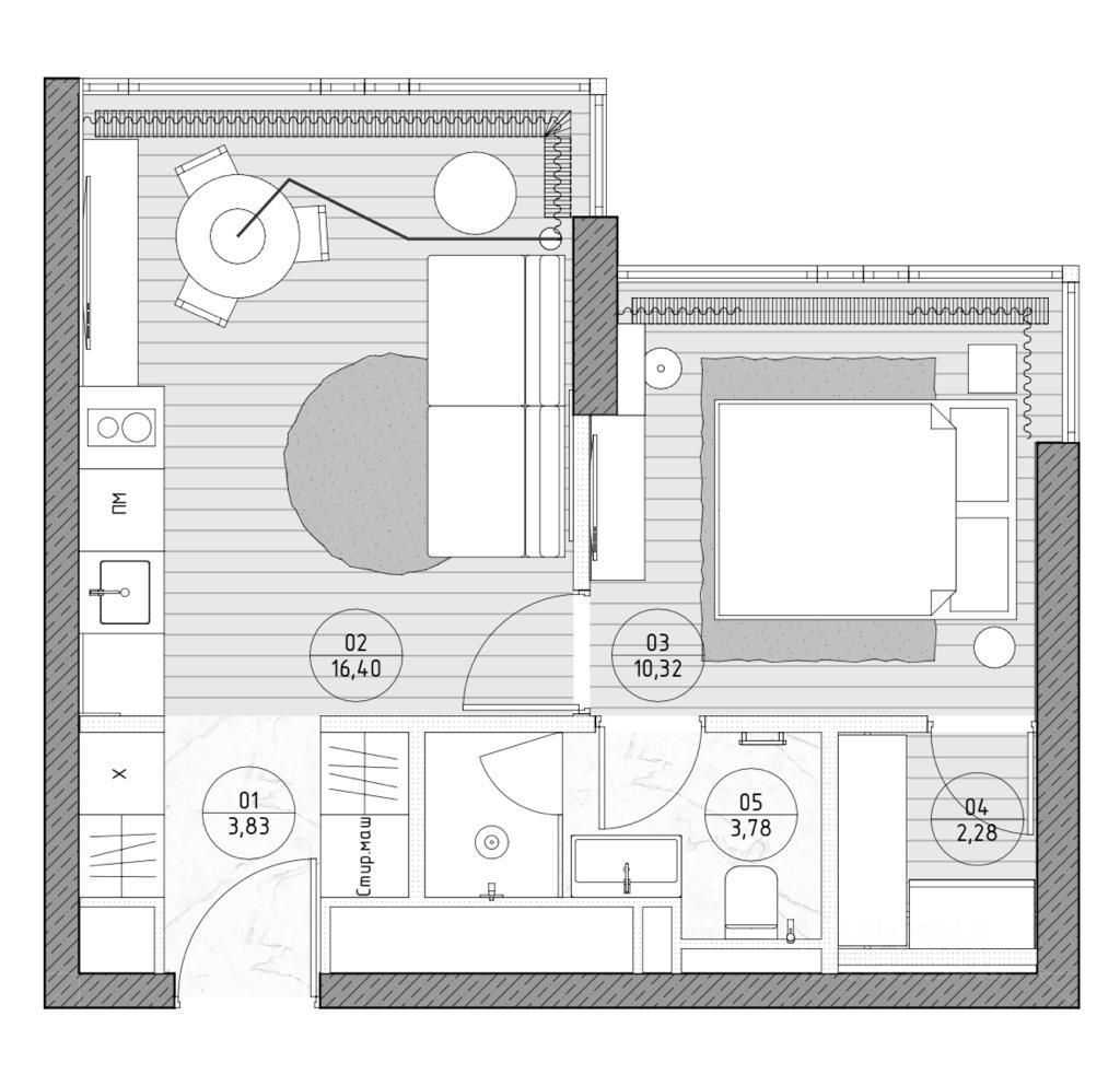 2-комнатная квартира, 38 м² — фотография 2