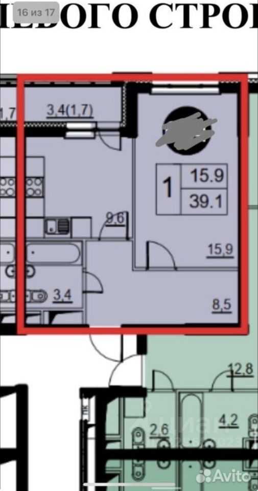 1-комнатная квартира, 40 м² — фотография 2