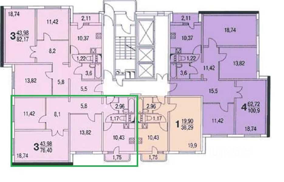3-комнатная квартира, 80 м² — фотография 3