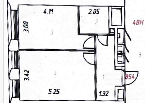 1-комнатная квартира, 42 м² — фотография 2