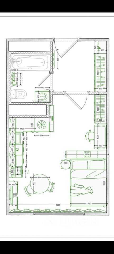 1-комнатная квартира, 27 м² — фотография 2