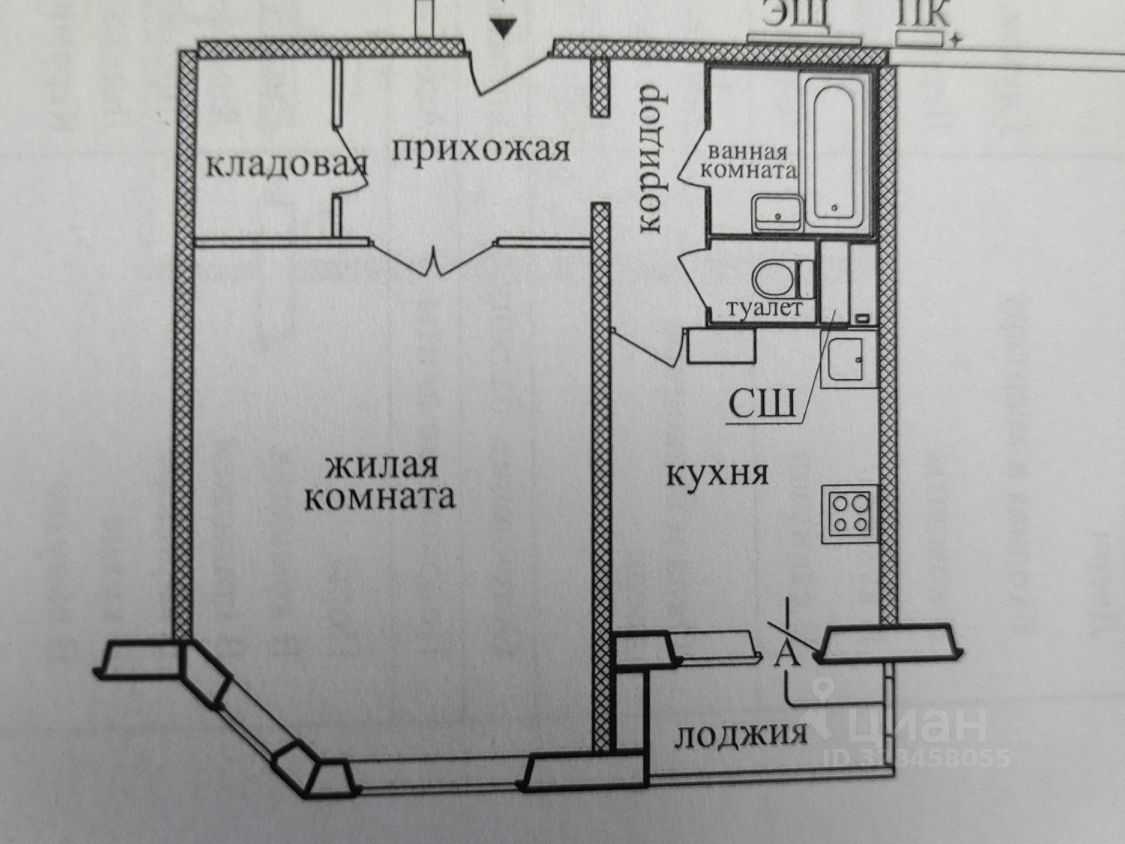 1-комнатная квартира, 44 м²
