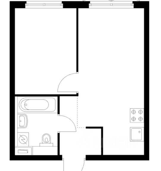 1-комнатная квартира, 33 м²