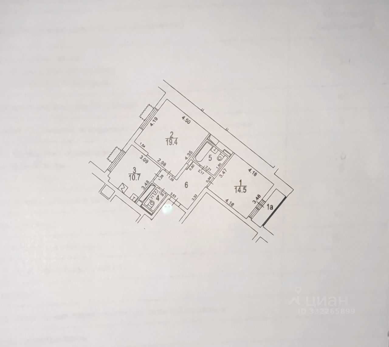 2-комнатная квартира, 60 м²