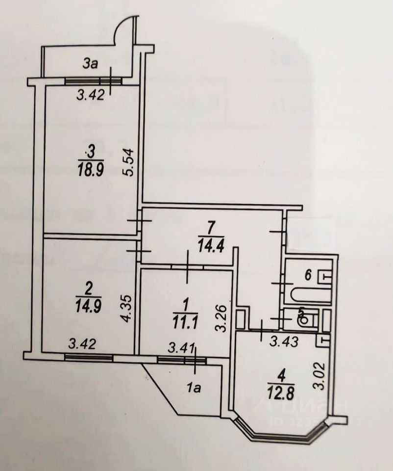 3-комнатная квартира, 79 м²