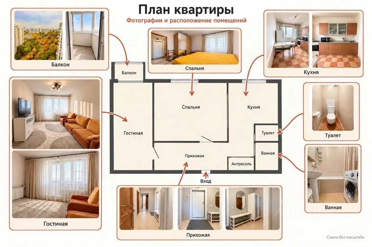 2-комнатная квартира, 55 м²