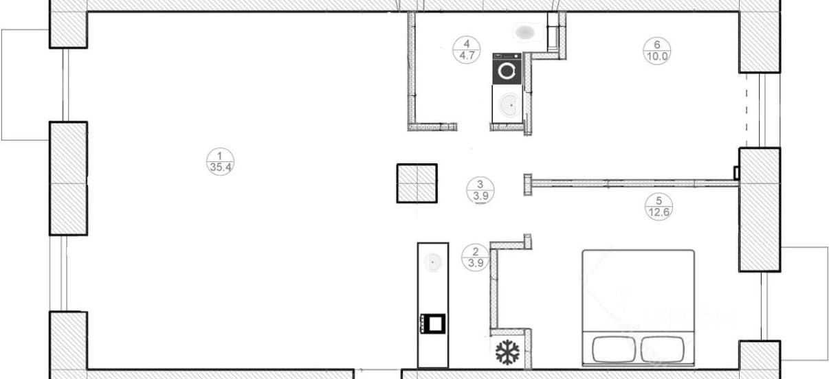 3-комнатная квартира, 72,5 м² — фотография 2