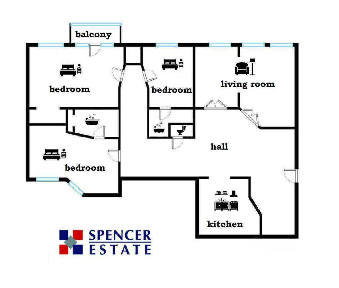 4-комнатная квартира, 180 м² — фотография 2