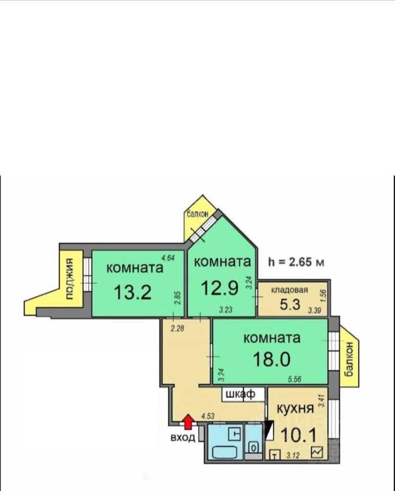 3-комнатная квартира, 80 м² — фотография 2