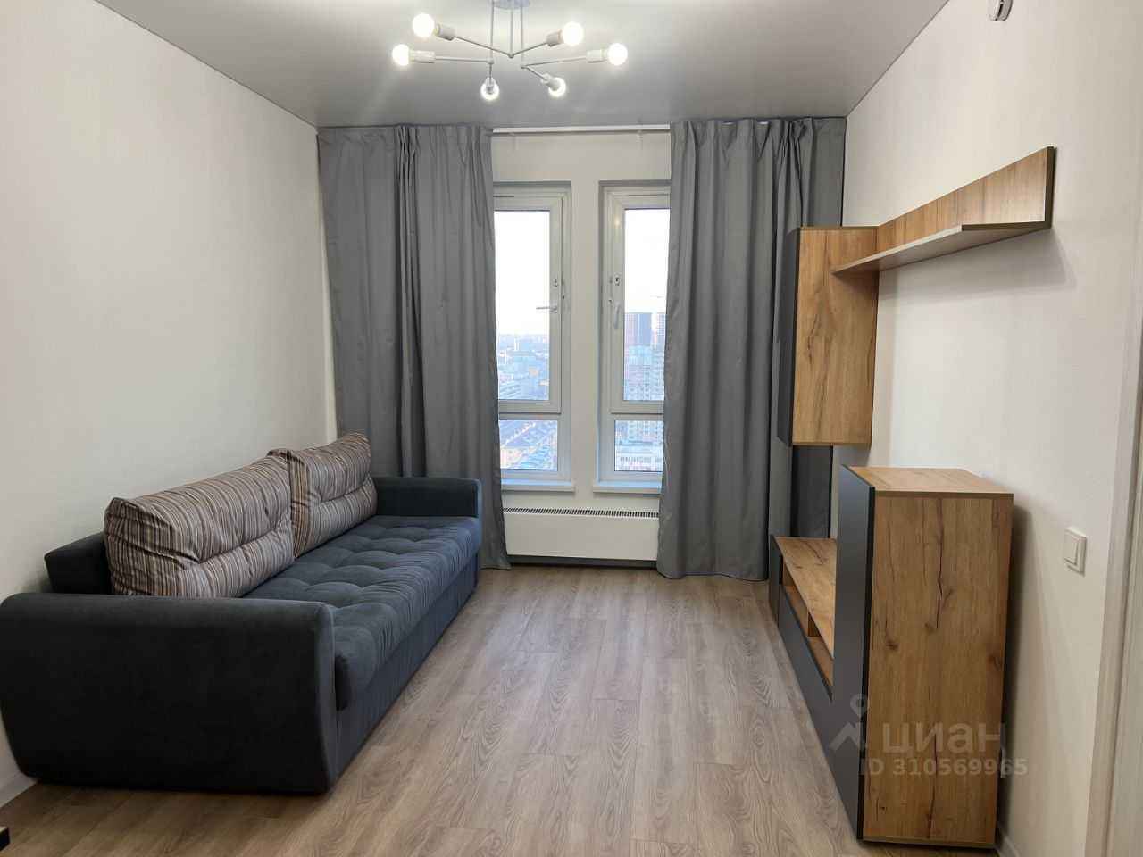1-комнатная квартира, 37,5 м²