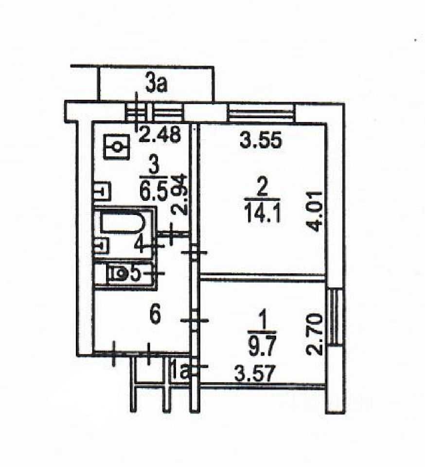 2-комнатная квартира, 39 м² — фотография 2
