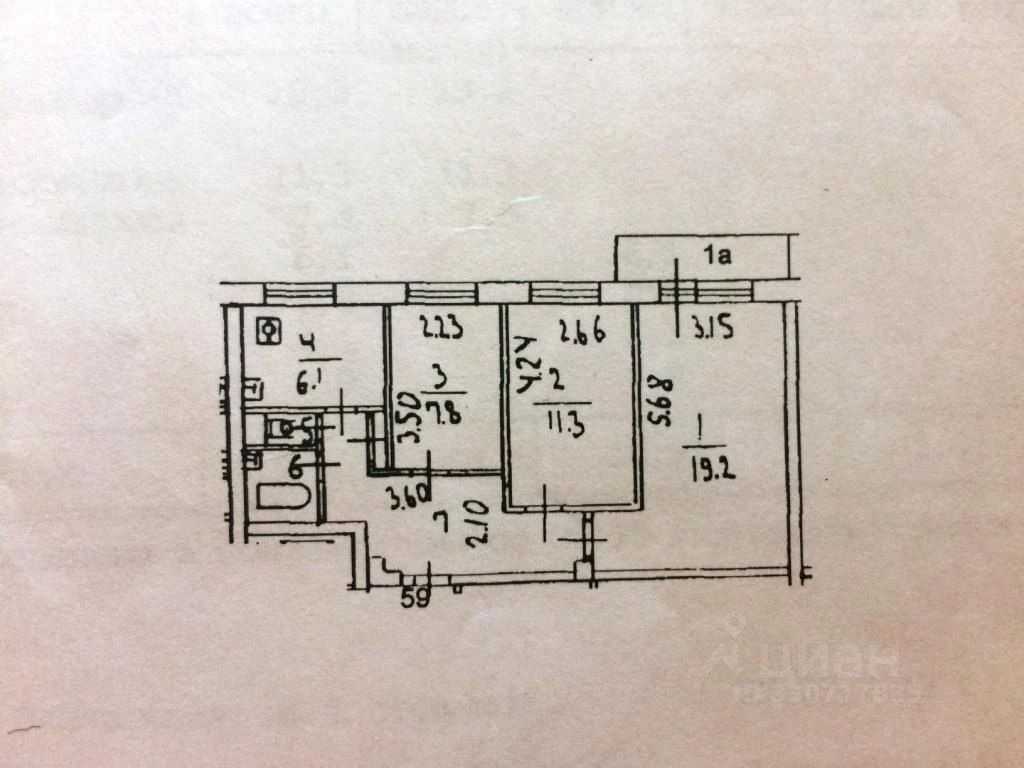 3-комнатная квартира, 58 м²