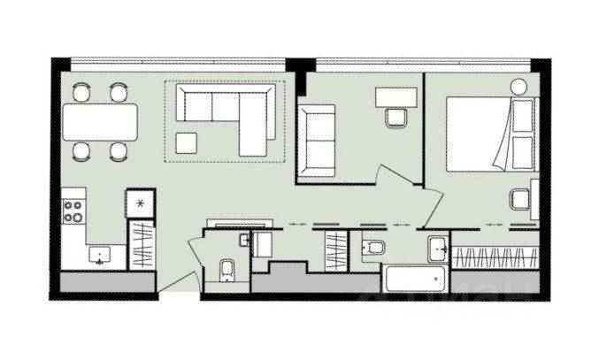 3-комнатная квартира, 54,2 м² — фотография 3