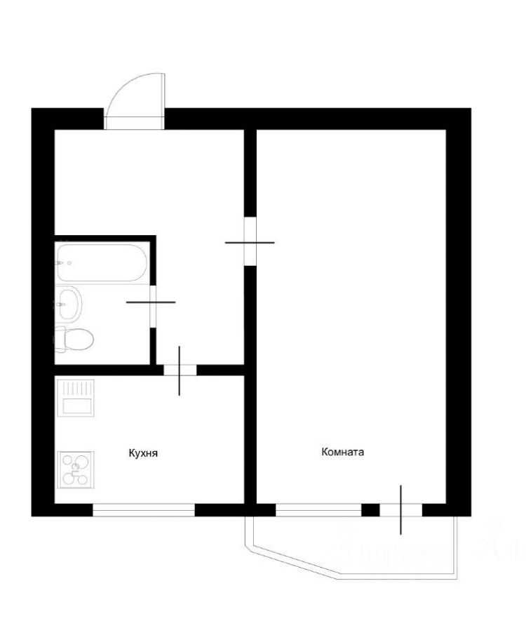 1-комнатная квартира, 37,3 м² — фотография 3
