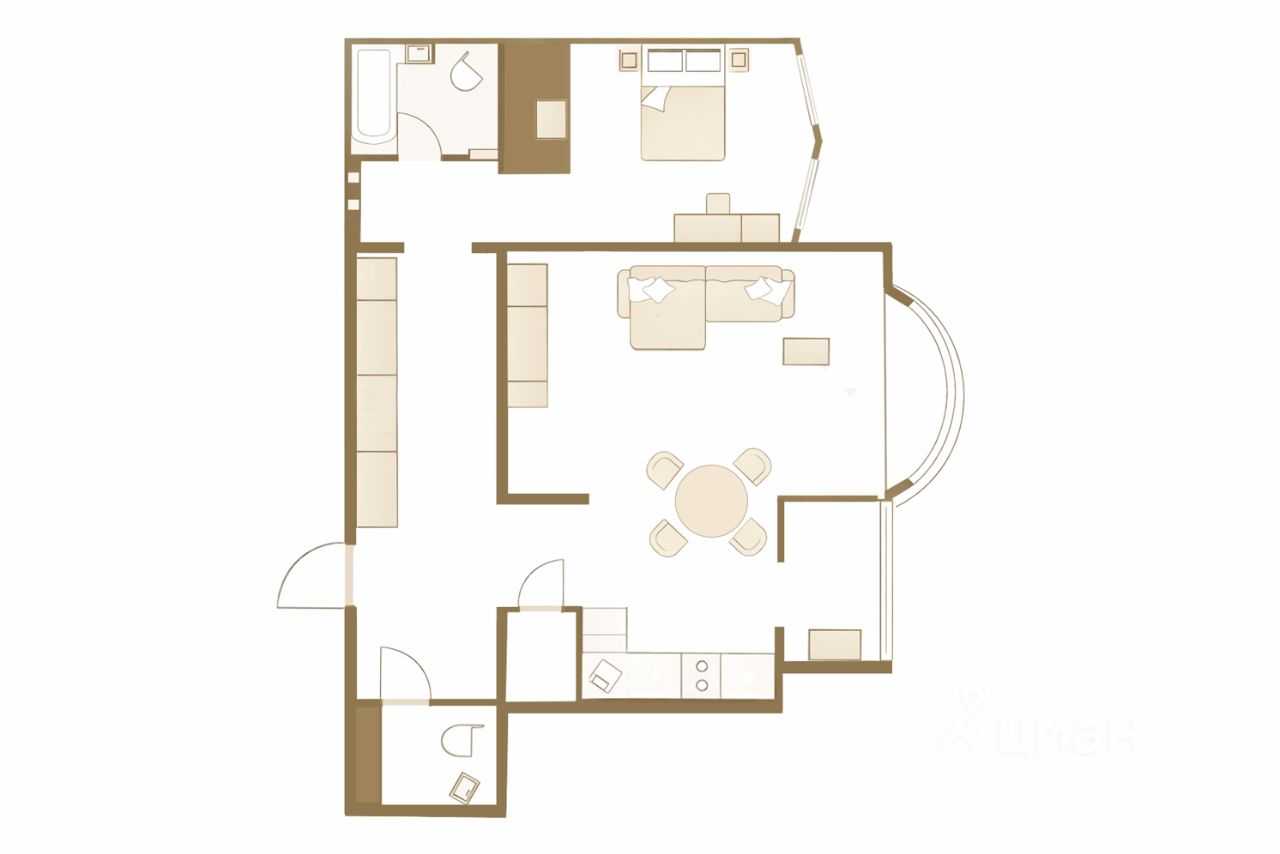 2-комнатная квартира, 63 м² — фотография 2