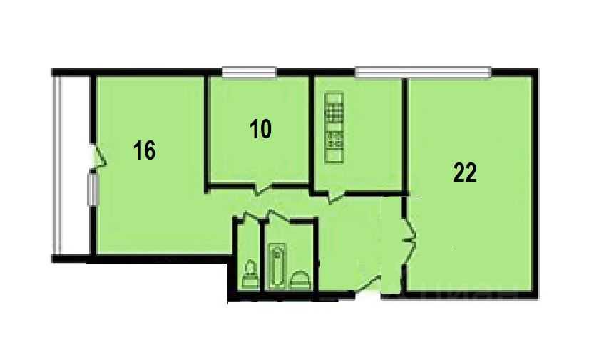 3-комнатная квартира, 64,2 м² — фотография 2