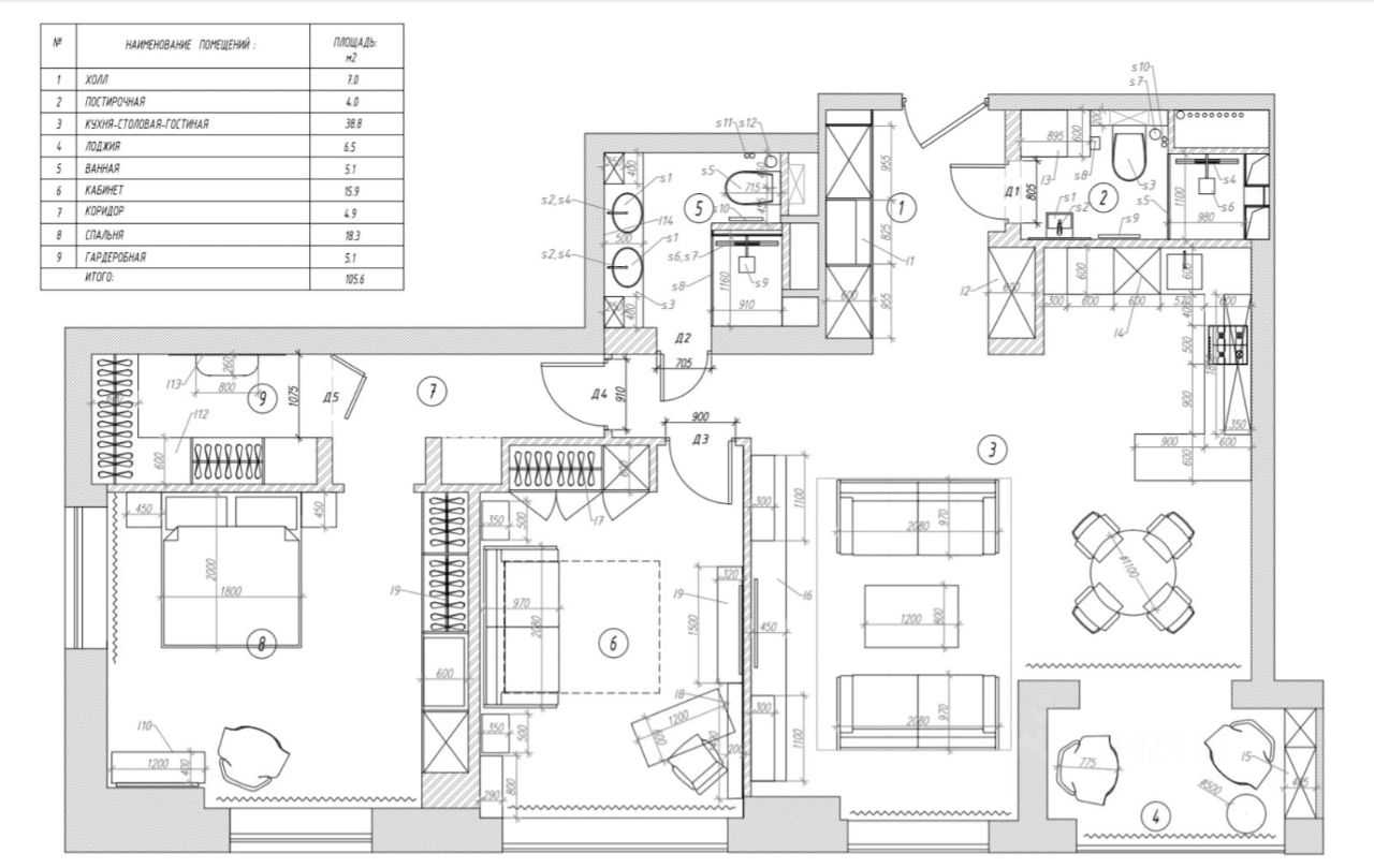 3-комнатная квартира, 103,5 м² — фотография 3