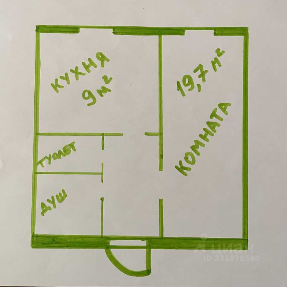 1-комнатная квартира, 38 м² — фотография 3