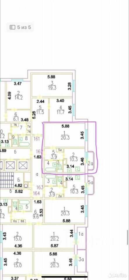 1-комнатная квартира, 39 м² — фотография 2