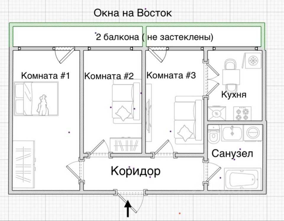 3-комнатная квартира, 75 м² — фотография 2