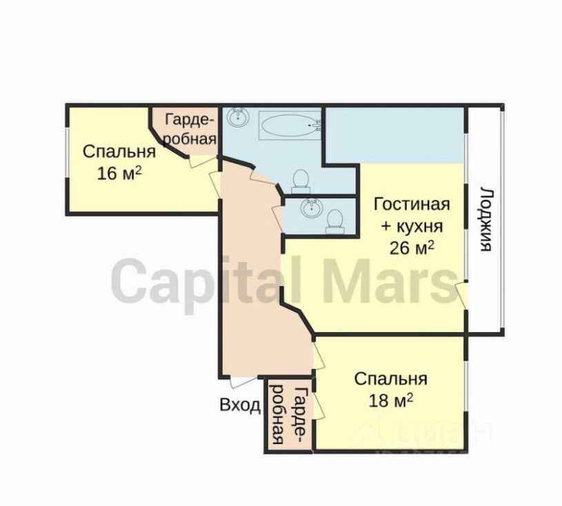 3-комнатная квартира, 78 м² — фотография 2