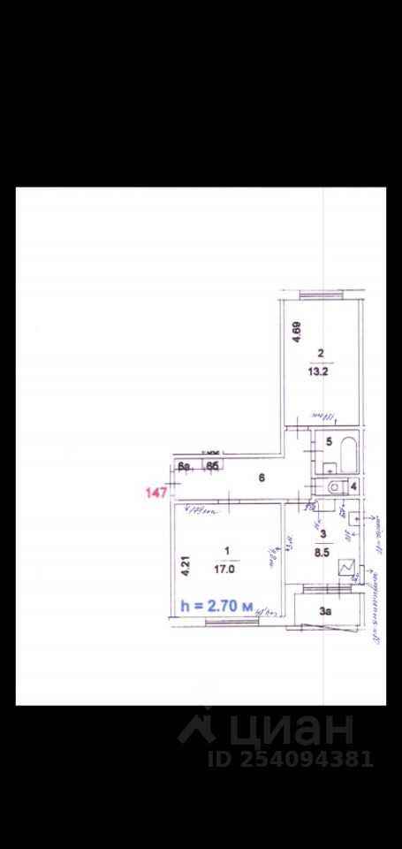 2-комнатная квартира, 52 м² — фотография 2