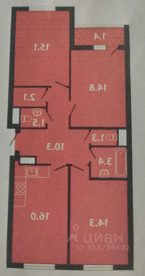 4-комнатная квартира, 82 м²