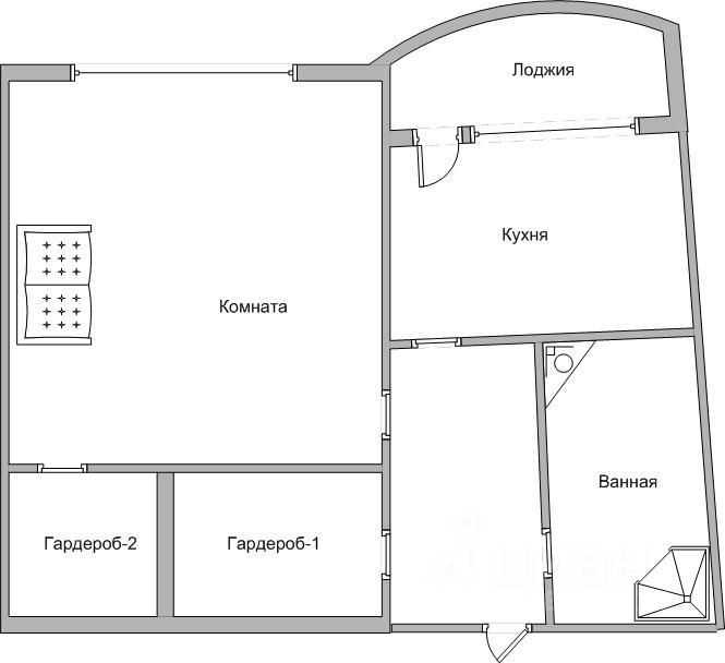 1-комнатная квартира, 71,2 м² — фотография 3