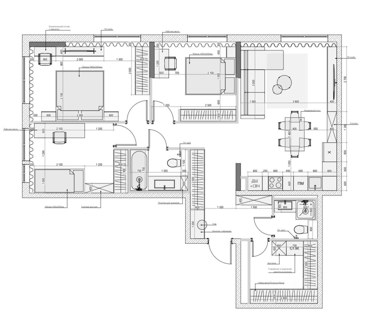 4-комнатная квартира, 91 м²