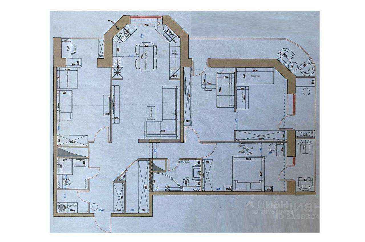 4-комнатная квартира, 117,6 м² — фотография 2