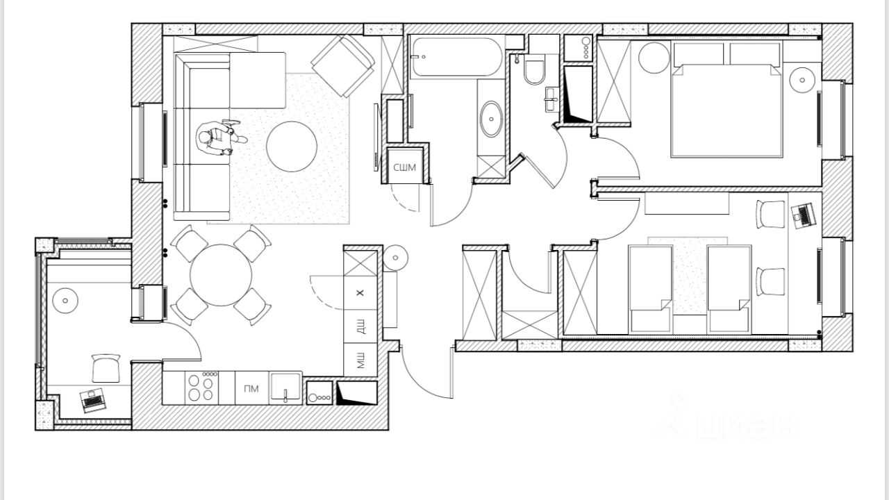 3-комнатная квартира, 69 м² — фотография 2