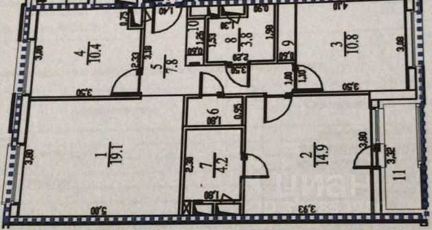 3-комнатная квартира, 75 м²