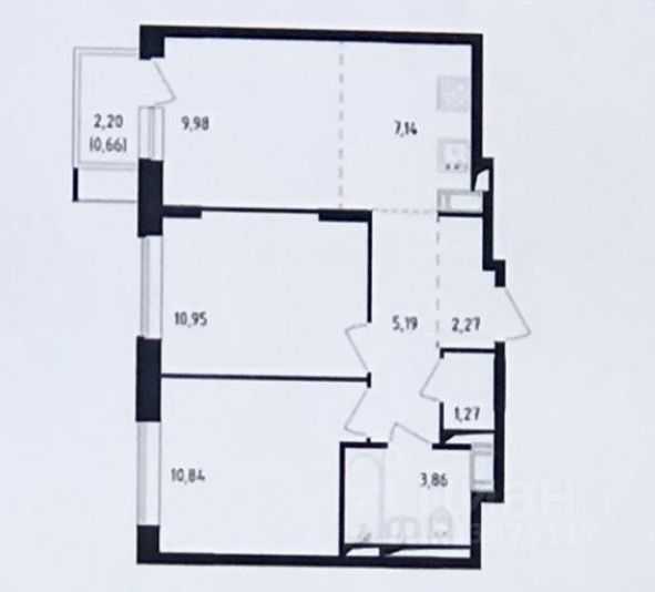 3-комнатная квартира, 51,3 м²