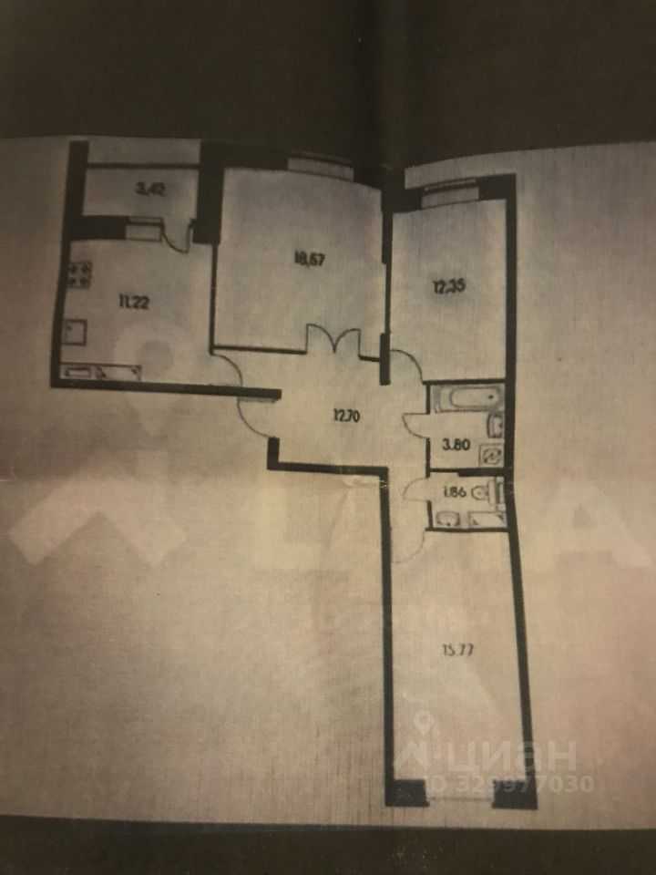 3-комнатная квартира, 78 м²