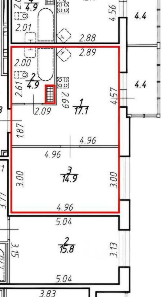 1-комнатная квартира, 36,9 м²