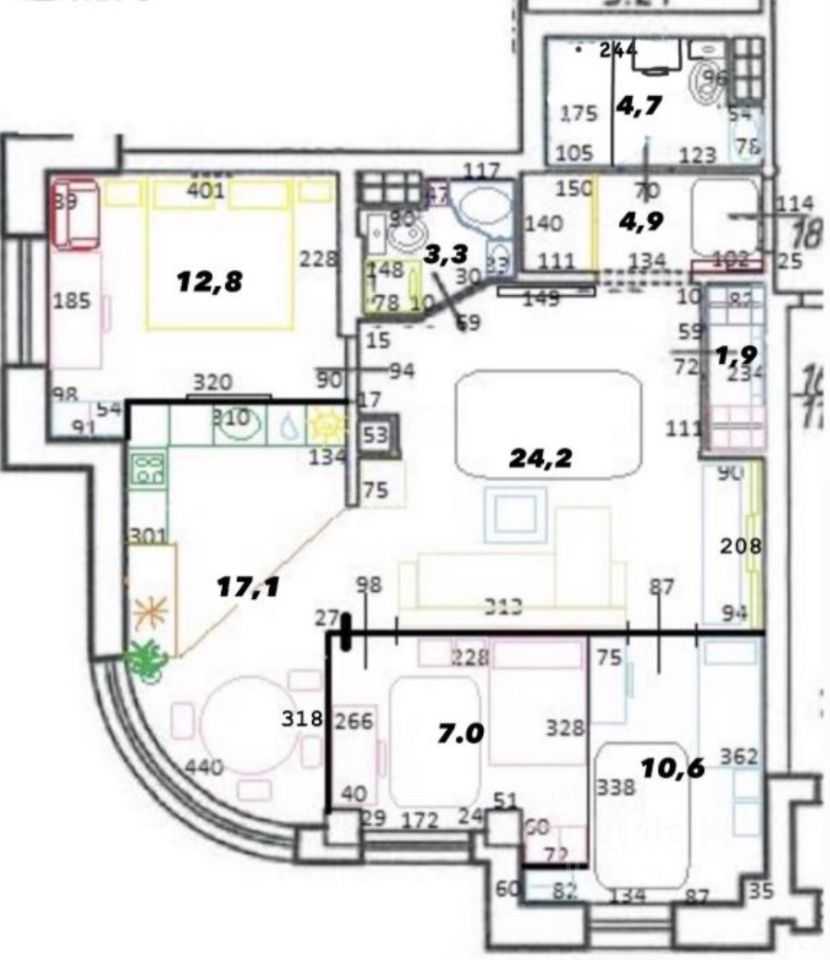 4-комнатная квартира, 87 м² — фотография 2
