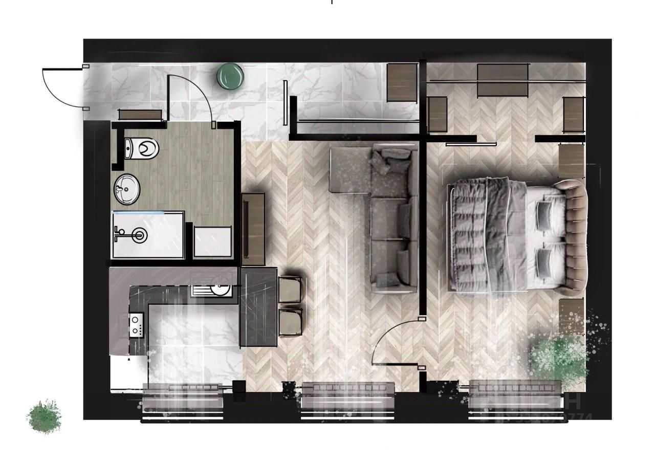 2-комнатная квартира, 40,9 м² — фотография 2