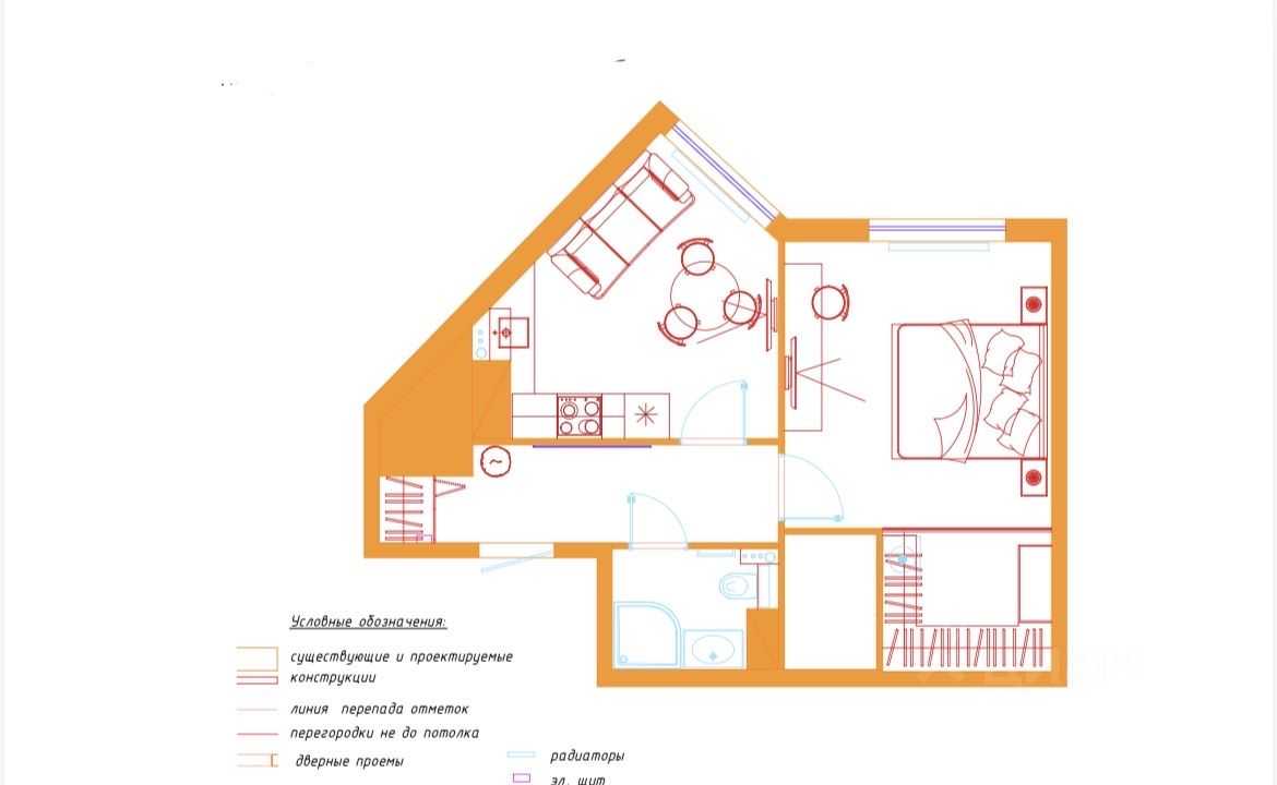 1-комнатная квартира, 39 м² — фотография 2