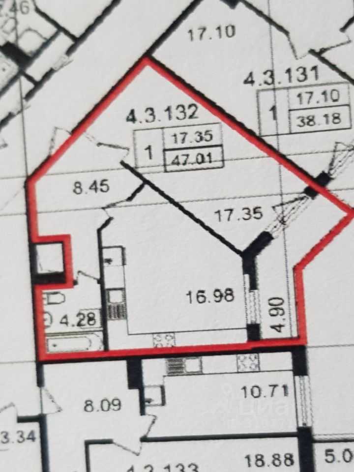 1-комнатная квартира, 47 м² — фотография 2