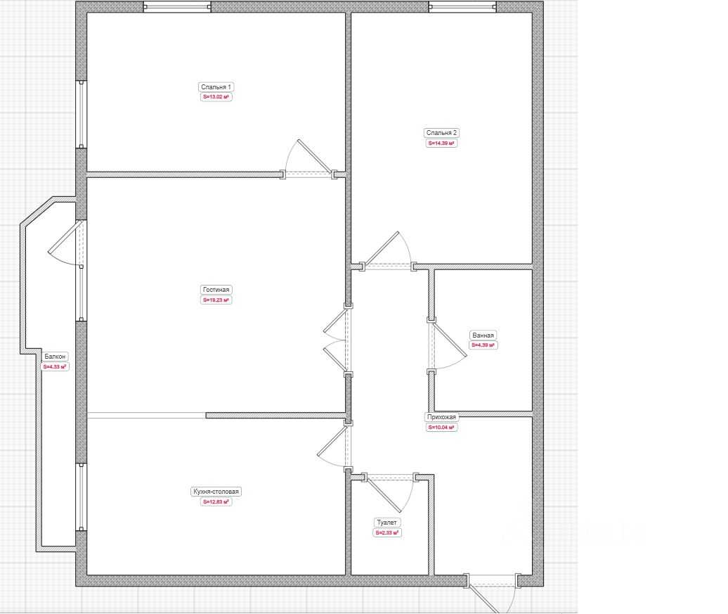 3-комнатная квартира, 75 м²