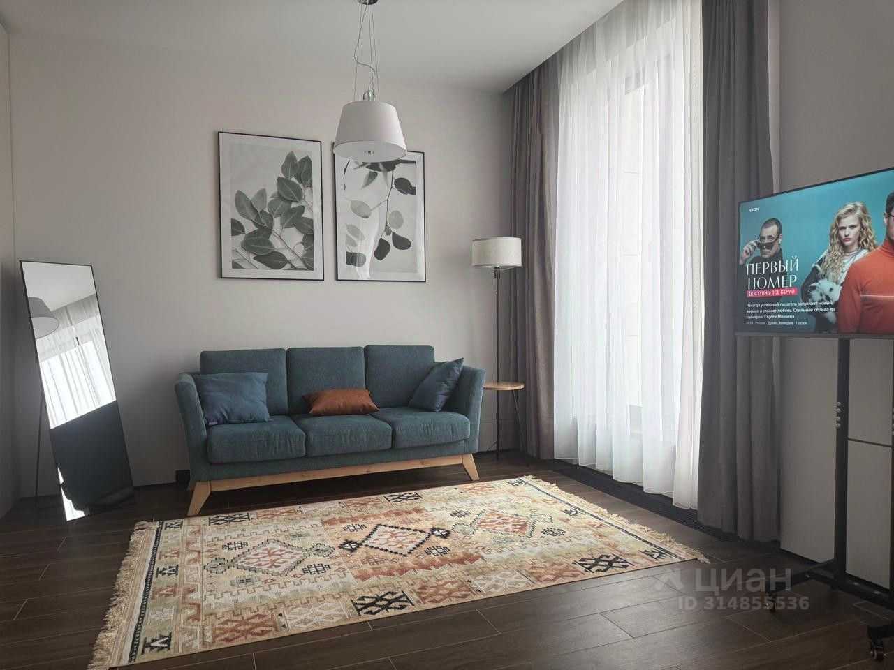 1-комнатная квартира, 33,4 м²