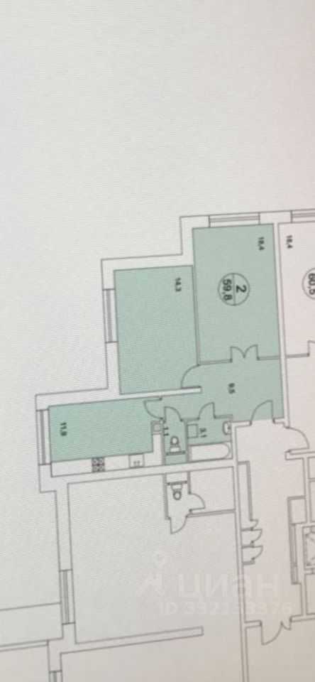 2-комнатная квартира, 60 м² — фотография 2