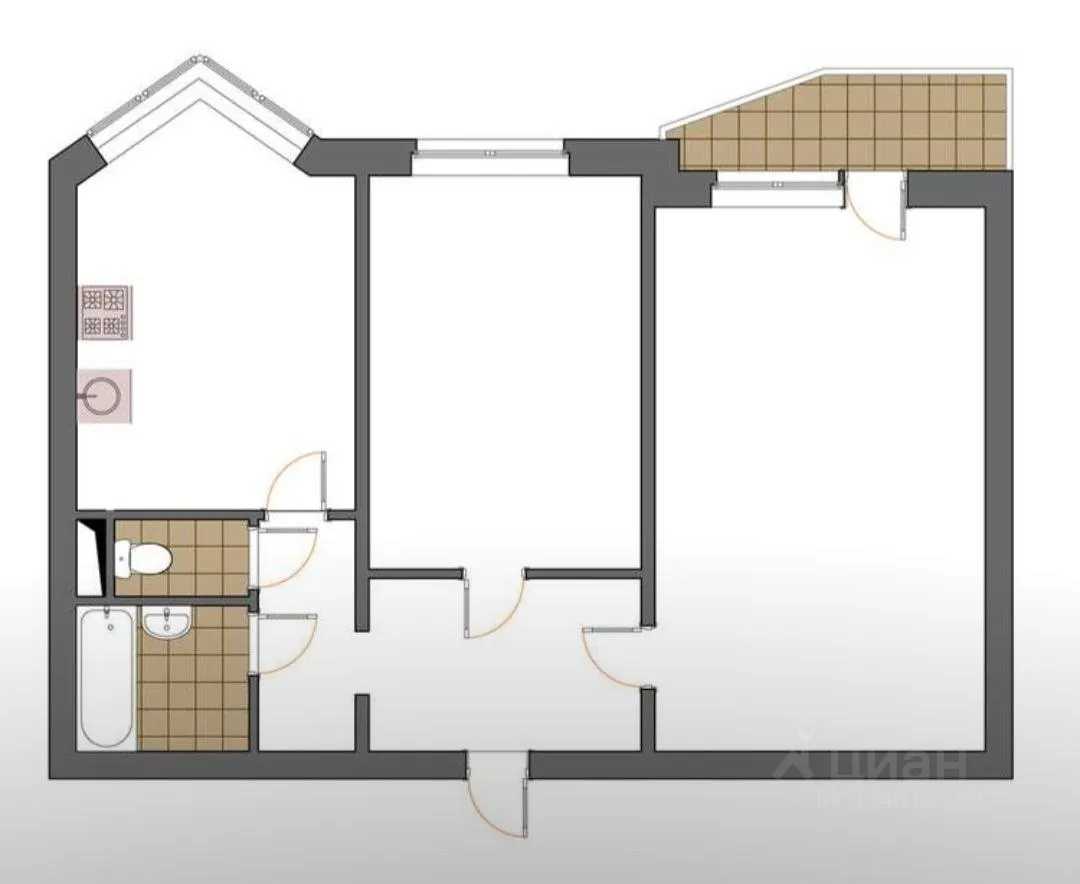 2-комнатная квартира, 51,3 м²